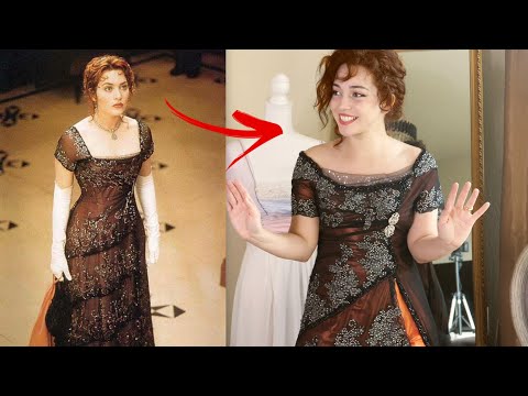 Trying on Rose's Dinner Dress From TITANIC