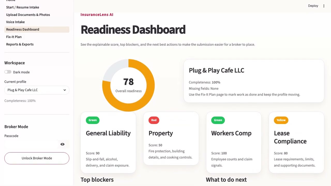 InsuranceLensAI project preview