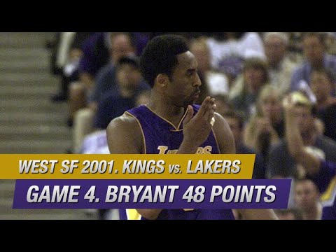 Sacramento Kings vs LA Lakers Game 4 Full Highlights - West SemiFinals 2001 HD - Bryant 48 points