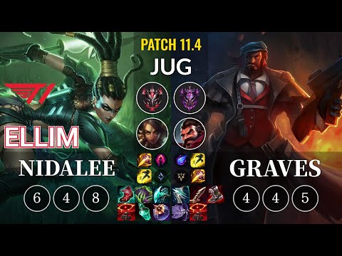 T1 Ellim Nidalee vs Graves Jungle - KR Patch 11.4