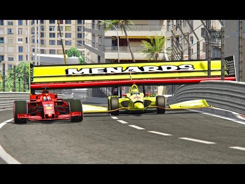Ferrari F1 2018 vs Monster IndyCar - Monaco