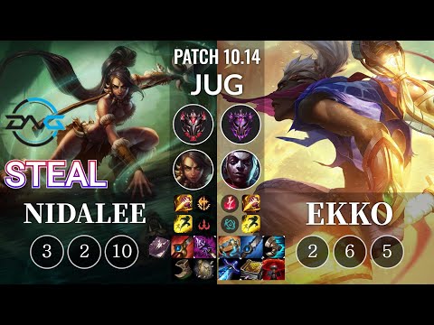 DFM Steal Nidalee vs Ekko Jungle - KR Patch 10.14