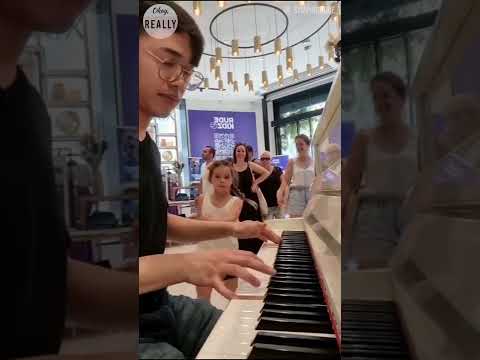 Young girl interrupts pianist #kids #piano #shorts