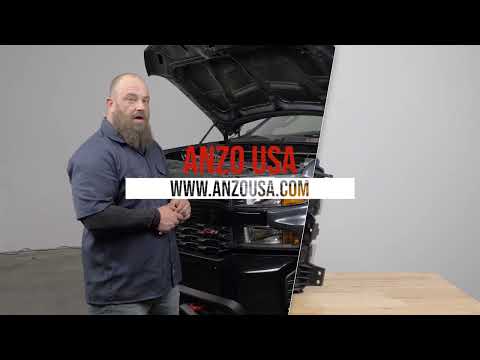 Anzo USA 2019-2021 Chevy Silverado 1500 Full LED Plank Projector Headlights with Initiation Feature