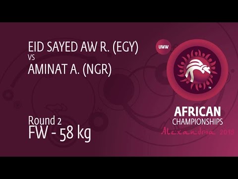 Round 2 FW - 58 kg: A. AMINAT (NGR) df. R. EID SAYED AW (EGY) by TF, 10-0