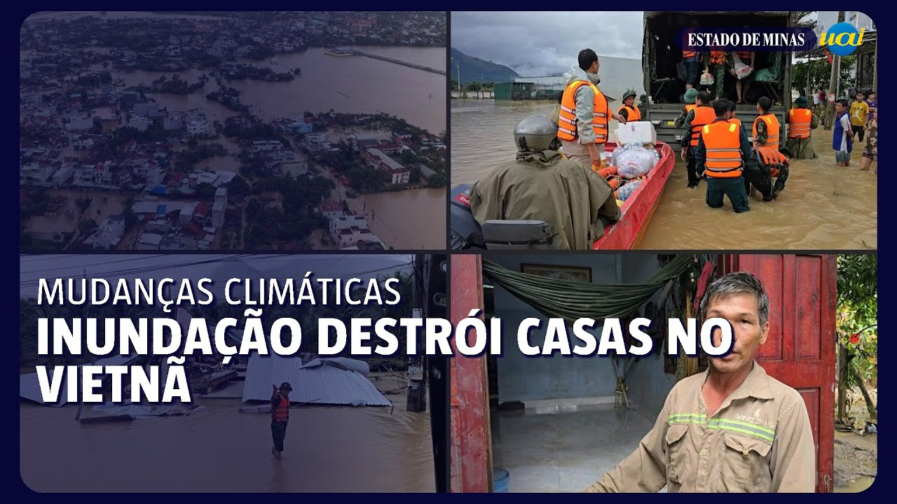 Inundações destroem casas e deixam mortos no Vietnã