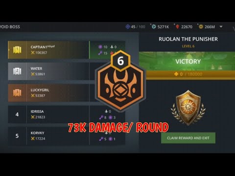 73k dmg/round||Lv6 Dead Forest Triad vs Lv6 Ruolan the Punished||Shadow Fight 3 - raid boss lv6