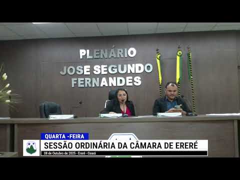 SESSÃO ORDINÁRIA DA CÂMARA DE ERERÉ AO VIVO