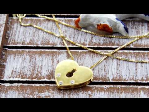 TELEIOS LUXE 18K GOLD 0.03 CT DIAMONDS FANCY HEART NECKLACE - TL0000155