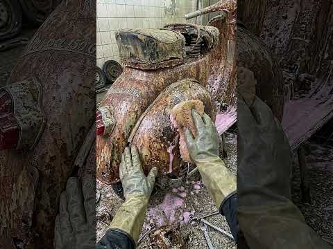 Bringing a DEAD 1955 Vespa Back to Life! SATISFYING Rust Removal ASMR 🤤