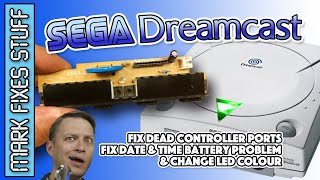 Fixing a Sega Dreamcast Controller Port Fuse, plus  LED Colour Change & Battery Mod