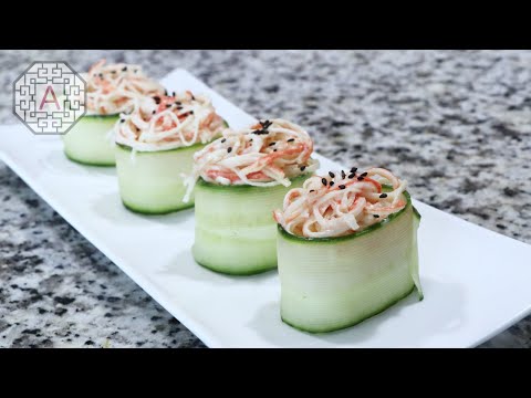 Cucumber and Crab-stick Rice Rolls (오이 맛살 초밥, OI MatSal ChoBap) | Aeri's Kitchen
