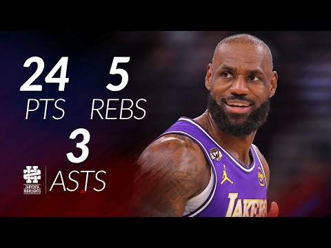 LeBron James 24 pts 5 rebs 3 asts vs Bulls 25/26 season