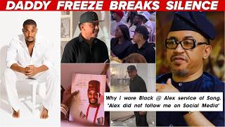 DADDY FREEZE WEARS ALL BLACK TO ALEX EKUBO’S SERVICE OF SONGS. 