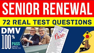 DMV SENIOR WRITTEN TEST 2026 (72 Real Test Questions)