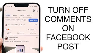 How To Turn On/Off Comments On FaceBook Post! (2023)