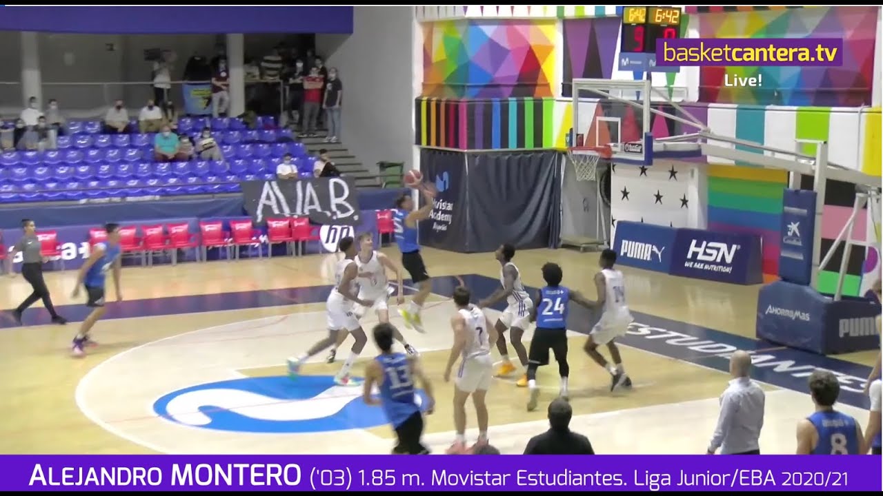 ALEJANDRO MONTERO ('03) 1.85 m. Movistar Estudiantes. Liga Junior/EBA 2021 #BasketCantera.TV