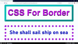 How To Create Borders By Using CSS in HTML - Part 1/3