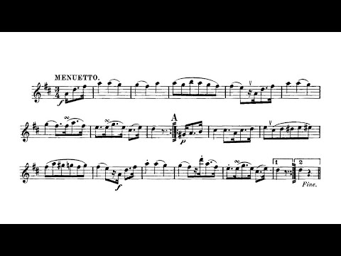 W. A. Mozart – Menuetto and Trio ♩= 100 (Moderately Fast) Flute & Piano midi with metronome