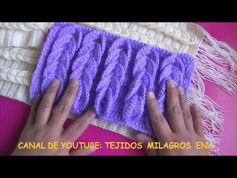 Bufanda o chalina tejida a crochet paso a paso
