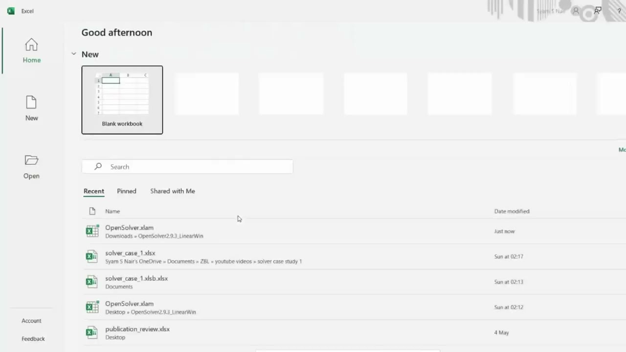 Open Solver Installation in Microsoft Excel