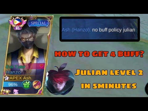 Julian No Buff Policy 😂 How to get 4 buff using Hanzo? - MLBB