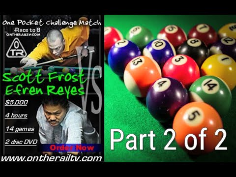 Efren Reyes vs Scott Frost - Part 2 of 2 - $5000 One Pocket Challenge Match