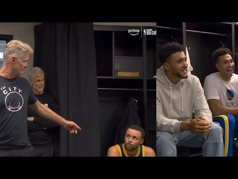 Warriors locker room after Steph Curry 49pts vs Spurs "God just blessed Steph man" 😂