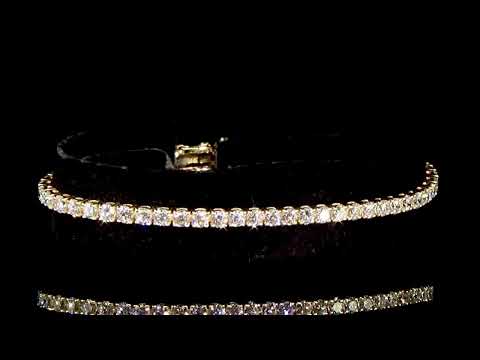 14k Yellow Gold 6.14ct (TDW) Diamond Tennis Bracelet