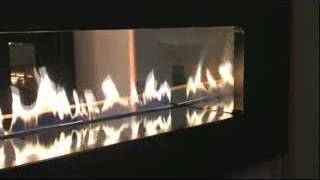 preview picture of video 'Double Sided Fire Ribbon by Spirit Fires Ltd, UK (See Through Fireplace)'