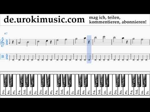 Klavier Lernen (rechte Hand) Luis Fonsi, Demi Lovato - Échame La Culpa Tabulatur Teil#1 Übungen um