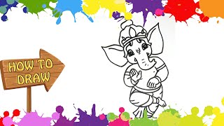 Simple and Fun! | Easy Ganesha Drawing Tutorial for Kids | Ganesha drawing easy |