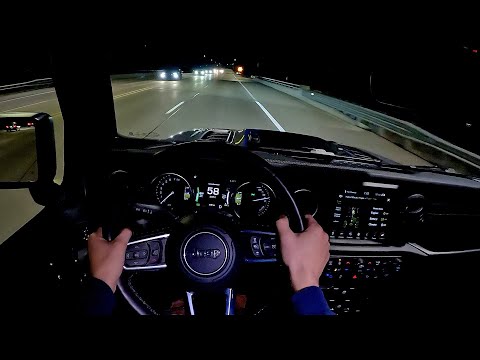 2021 Jeep Wrangler Unlimited Rubicon 4xe - POV Night Drive (Binaural Audio)