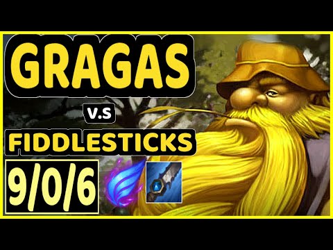 KREOX (GRAGAS) vs FIDDLESTICKS - 9/0/6 KDA JUNGLE GAMEPLAY - EUW Ranked GRANDMASTER