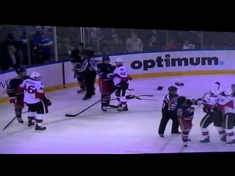 NHL Hockey Fight Senators & Rangers 2014