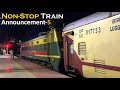 No-Stop Train Announcement 5 | KERALA Sf + SHESHADRI Exp + Pondicherry Sf + COA Tirupati Exp | I R