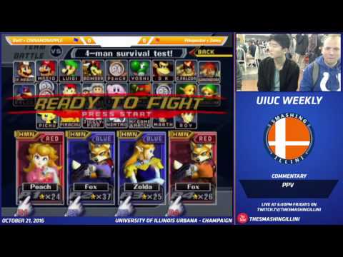 [Smashing Illini Weekly] Dart! + CINNAMONAPPLE (B) vs. Pikapastor + Zamu (R) SSBM Doubles