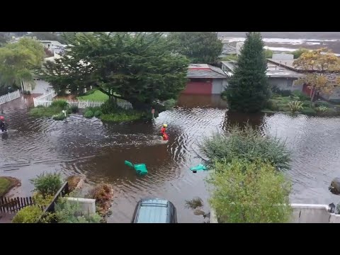 01-28-2021 Carmel By The Sea, CA - Flooding Affecting Homes Drone