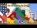 Dinos Go Marching in World | 공룡행진곡 모음 | Nursery Rhymes & Songs For Children