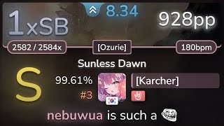 8.3⭐ [Karcher] | Kaatarakt - Sunless Dawn [Ozurie] +HR 99.61% (#3 928pp 1xSB) - osu!