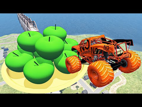 Open Bridge Crashes over Giant Apples - Beamng Drive | TornMetal