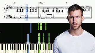 Calvin Harris - Rollin - Piano Tutorial + SHEETS