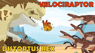 Distortus Rex vs Velociraptor | Distortus Rex vs Dinosaurs Level Challenge [S1] | Dino Animation