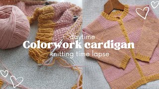 Knitting timelapse - colorwork cardigan