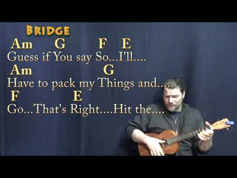 Hit the Road Jack (Ray Charles) Bariuke Cover Lesson in Am with Chords/Lyrics