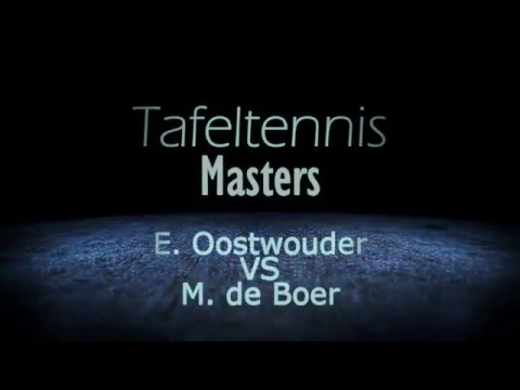 Tafeltennis Masters halve finale E. Oostwouder - M. de Boer