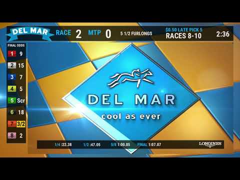 Irish Terrier Wins Race 2 at Del Mar 8/26/18