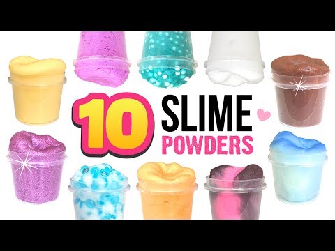 10 DIY Powder Slimes!!! QUICK & EASY Instant Slimes - NO GLUE, NO FACE MASKS, NO BORAX Video