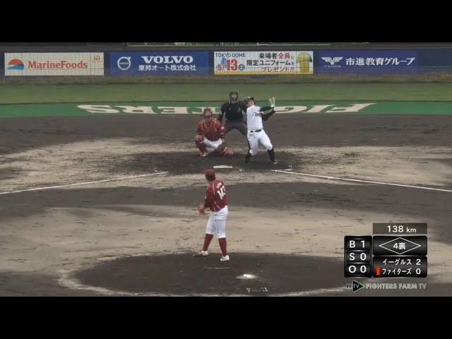 【ファーム】ファイターズ・横尾が豪快に振り抜く一発!! 2017/5/10 F-E(ファーム)