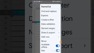 Google sheets Filter option from Mobile@devtech7545 #shorts